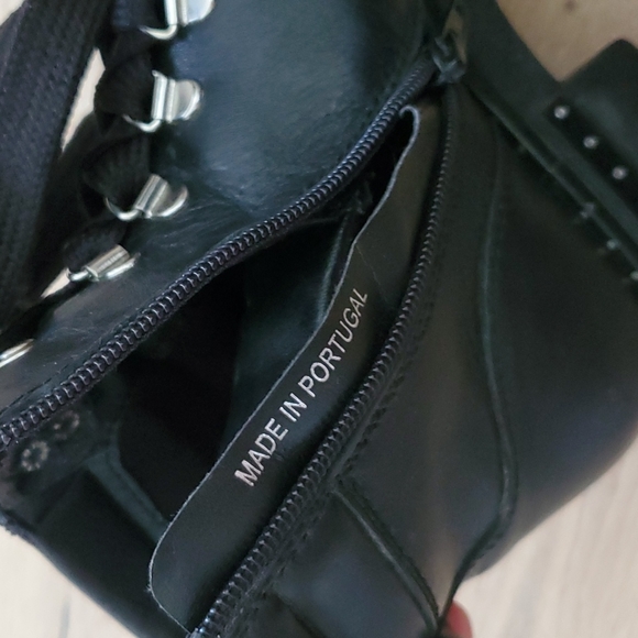 Black combat boots real leather size 38 - Picture 4 of 4